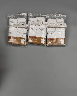 Фотография 147 - Футболка белая муж Корея 085#5 кг оптом в Орле и Орловской области