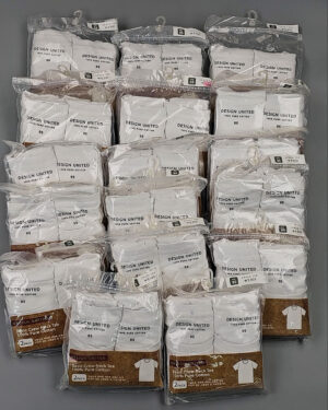 Футболка белая муж Корея 085 - Сток оптом